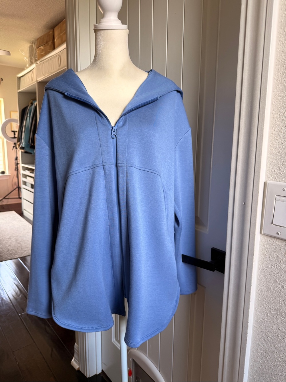 MarlaWynne Sky Blue Zip-Up Hooded Pullover